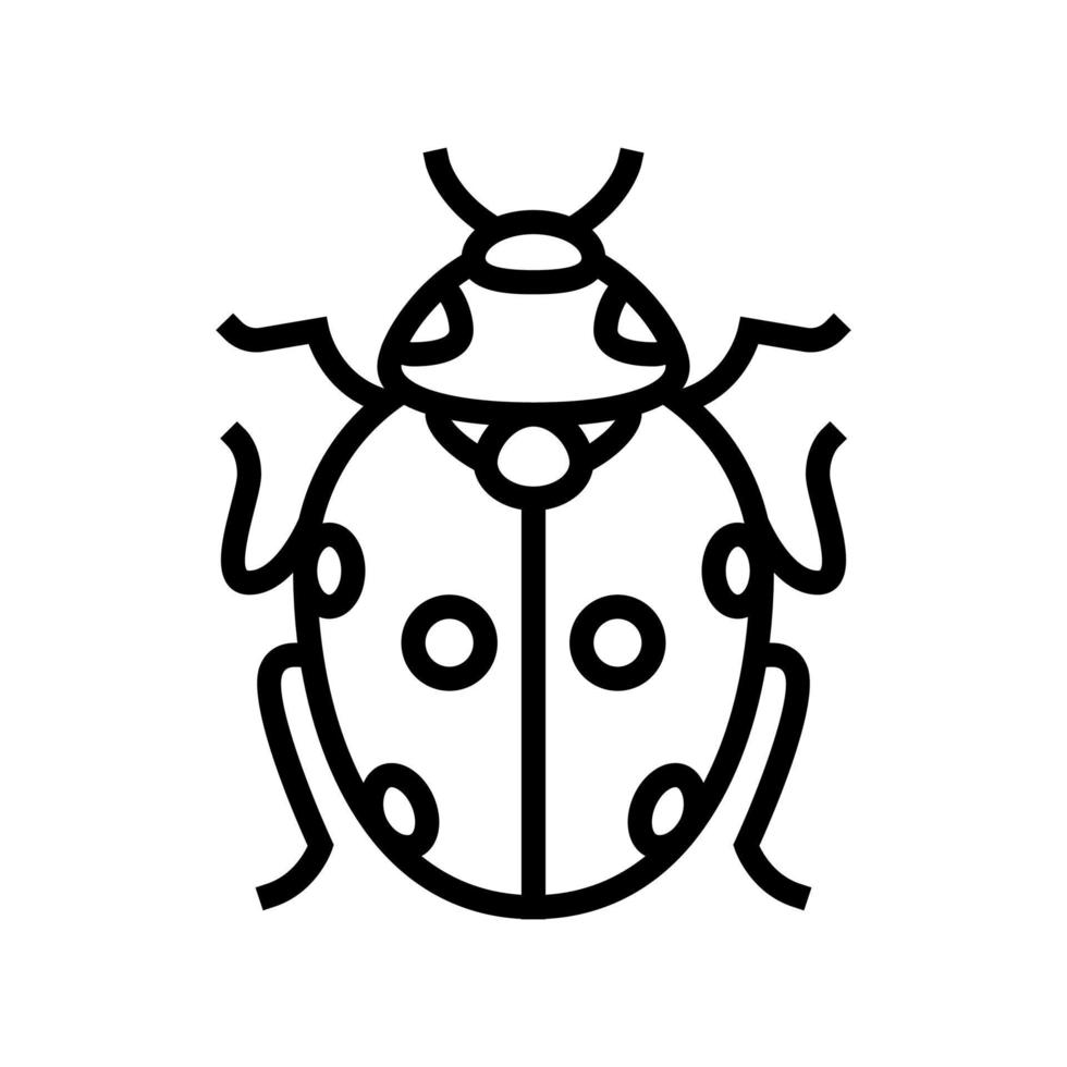 ladybug bug line icon vector illustration