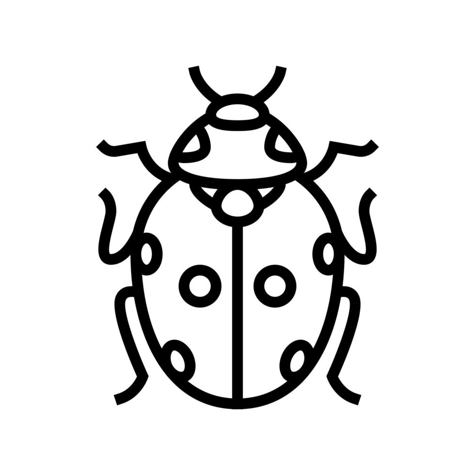 ladybug bug line icon vector illustration