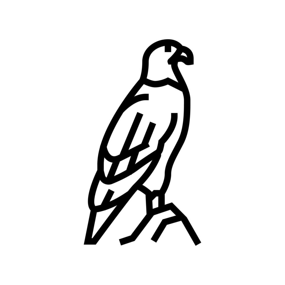 pájaro águila en la ilustración del vector del icono de la línea del zoológico