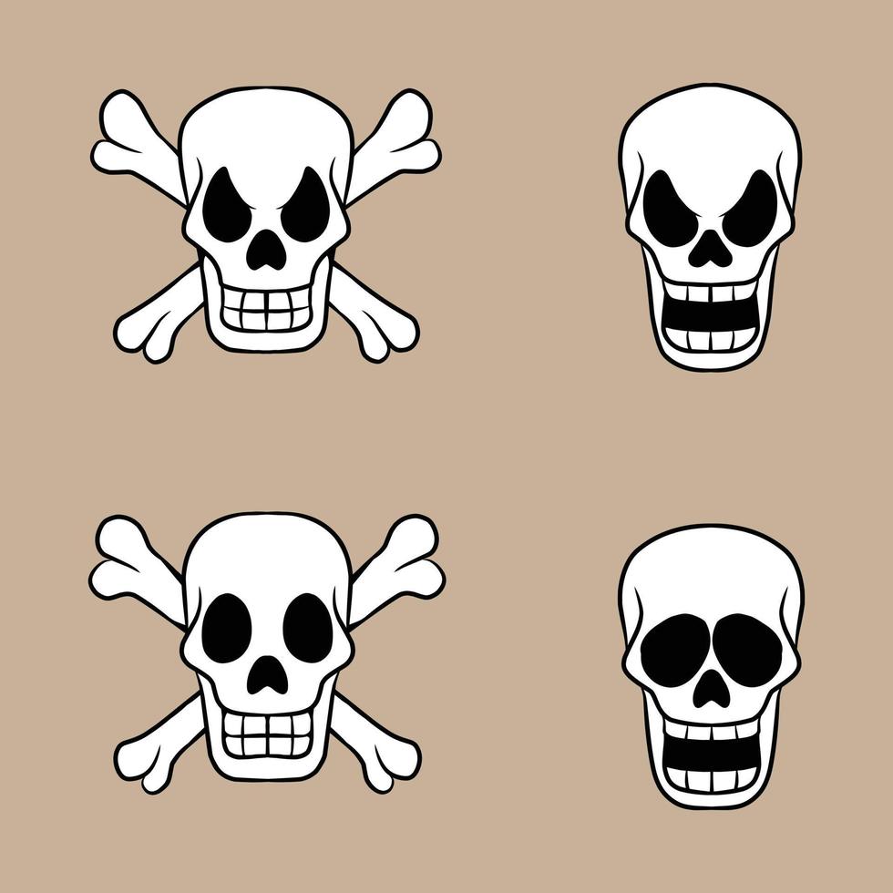 conjunto de calaveras ilustración vectorial especialmente hecha para las necesidades de marca de ropa, etc. vector