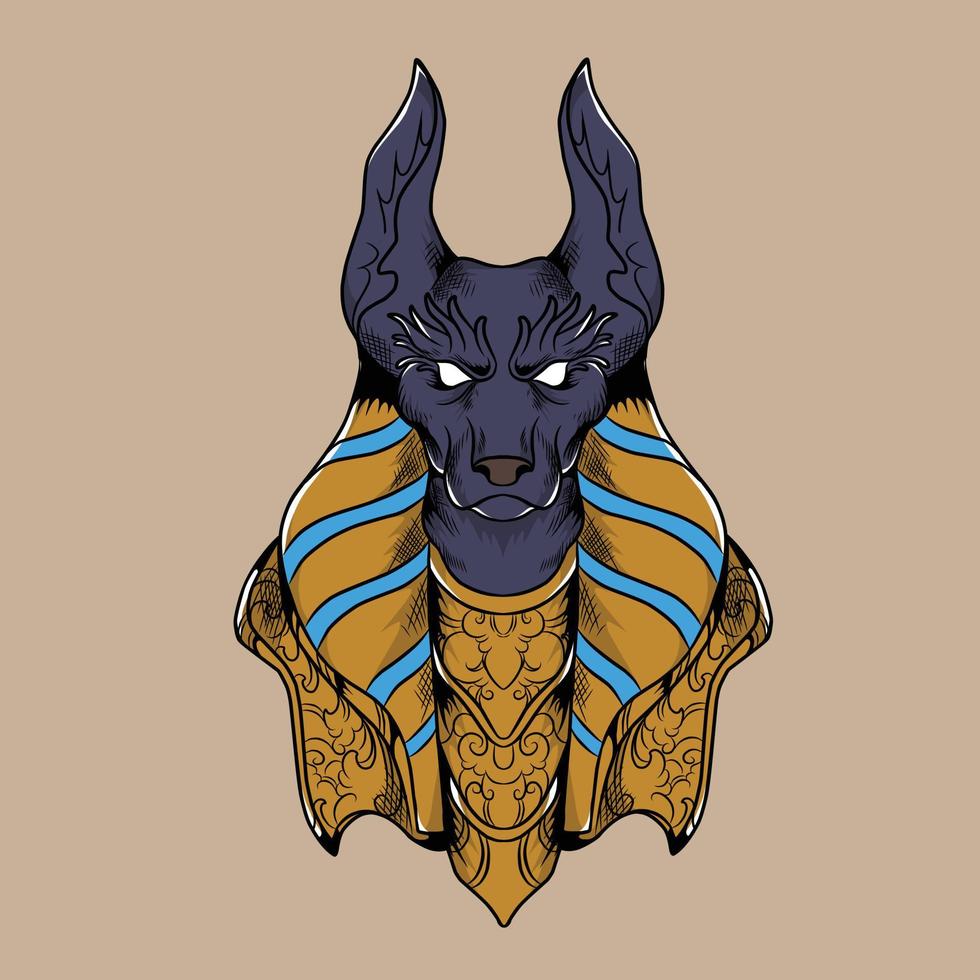 ilustración vectorial de anubis especialmente diseñada para las necesidades de marca de ropa, etc. vector