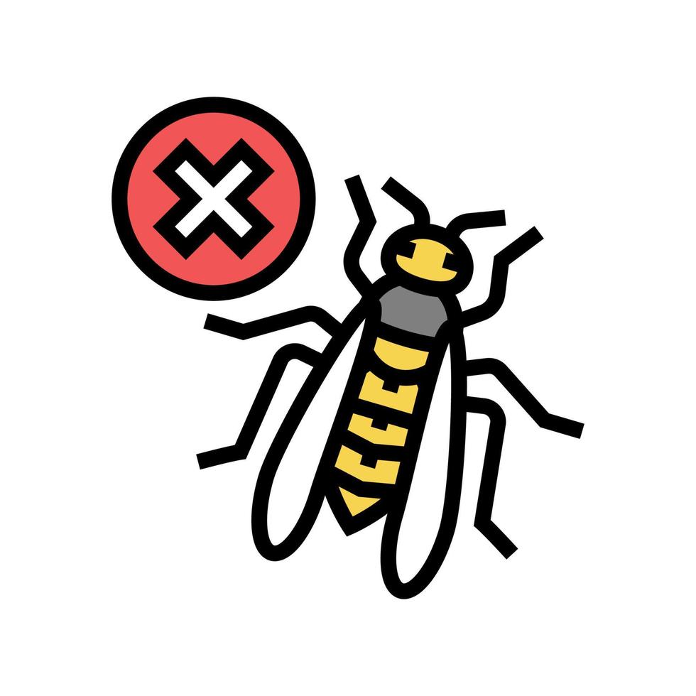 wasp control color icon vector illustration