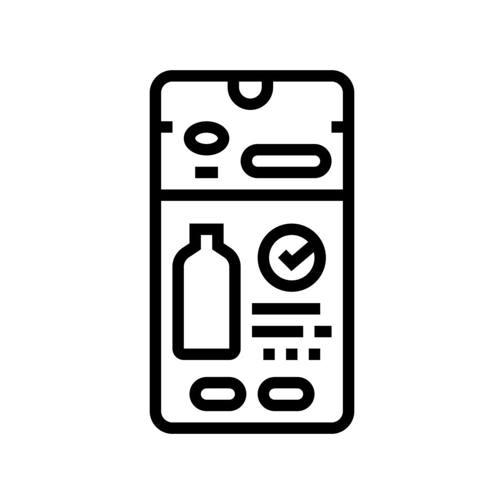 order water online smartphone application line icon vector illustration