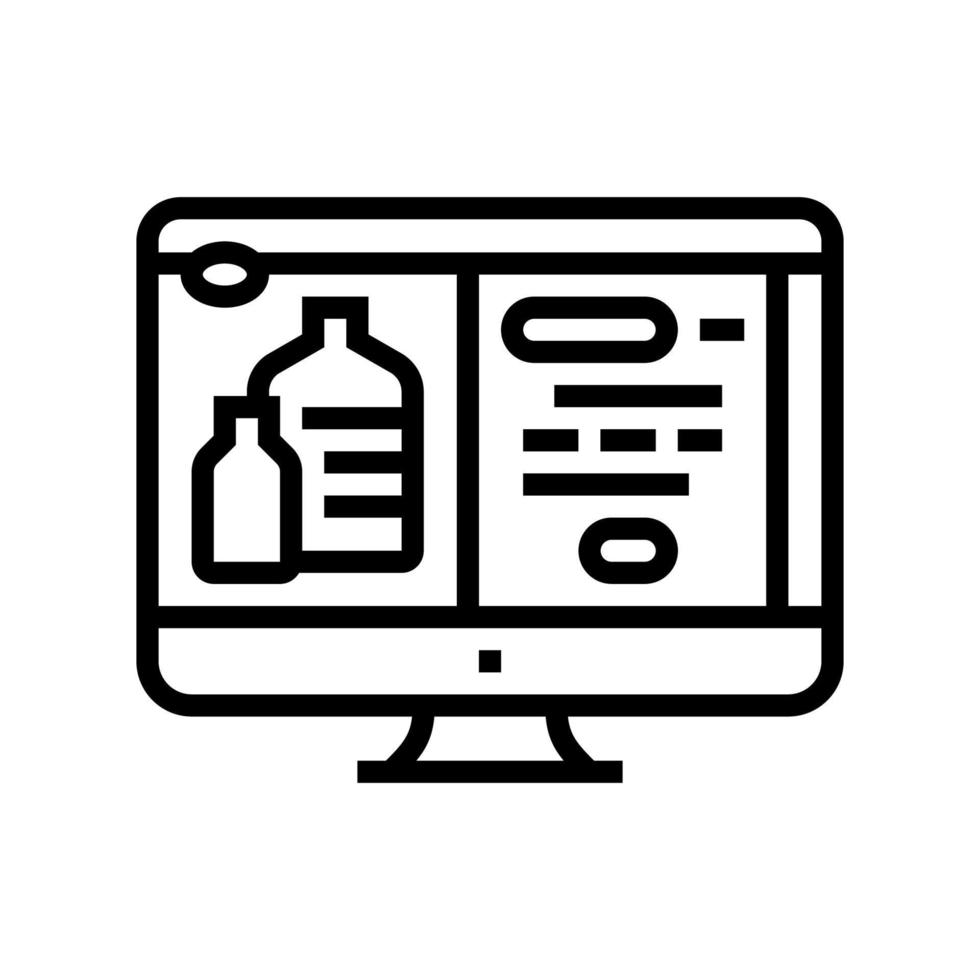 web site for ordering water in internet online line icon vector illustration