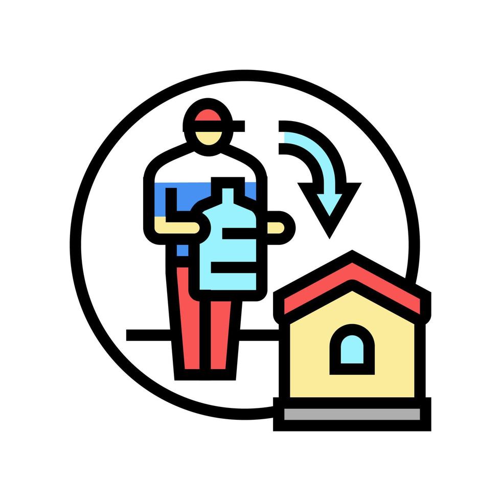 home water delivering color icon vector illustration