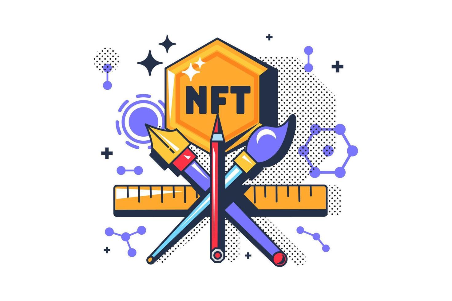 Cool nft tart digital cryptocurrency token vector
