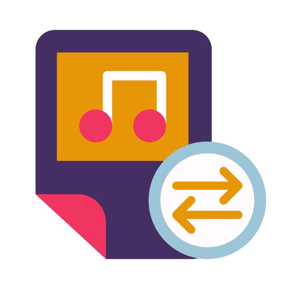 Audio files, music exchange glyph vector icon