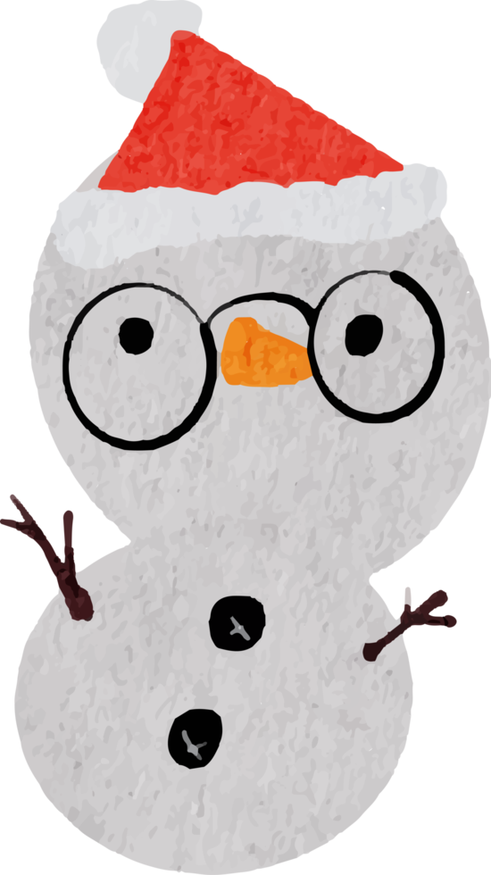 Aquarell süßer lustiger Schneemann png