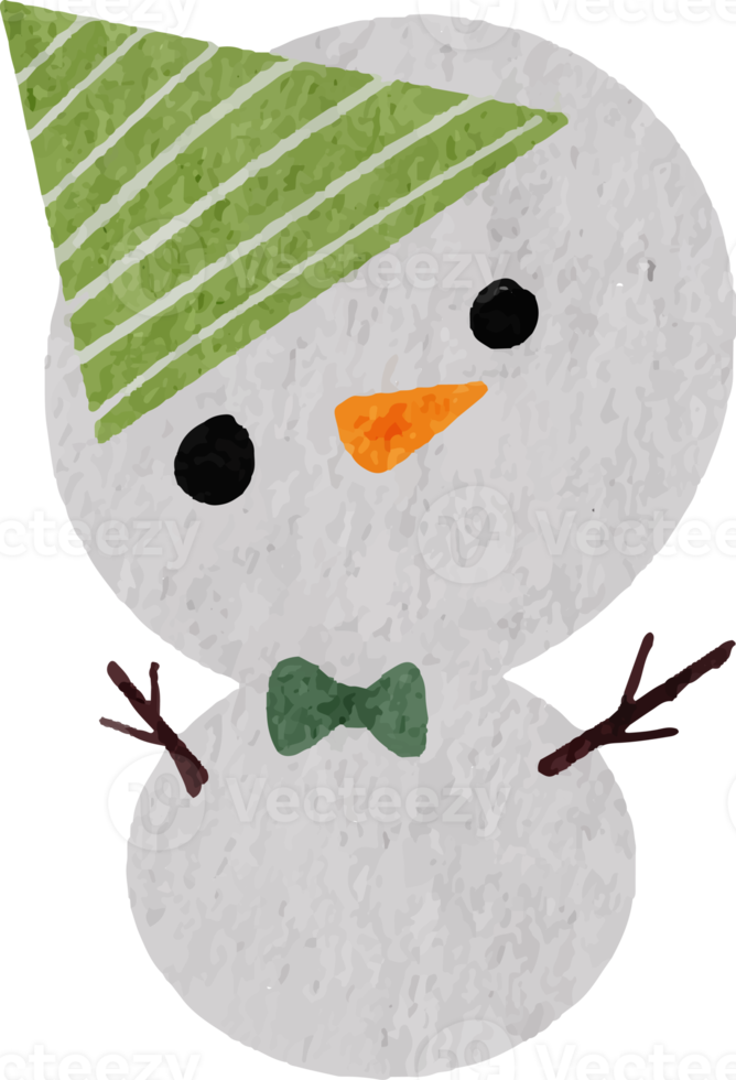 watercolor  cute funny snowman png