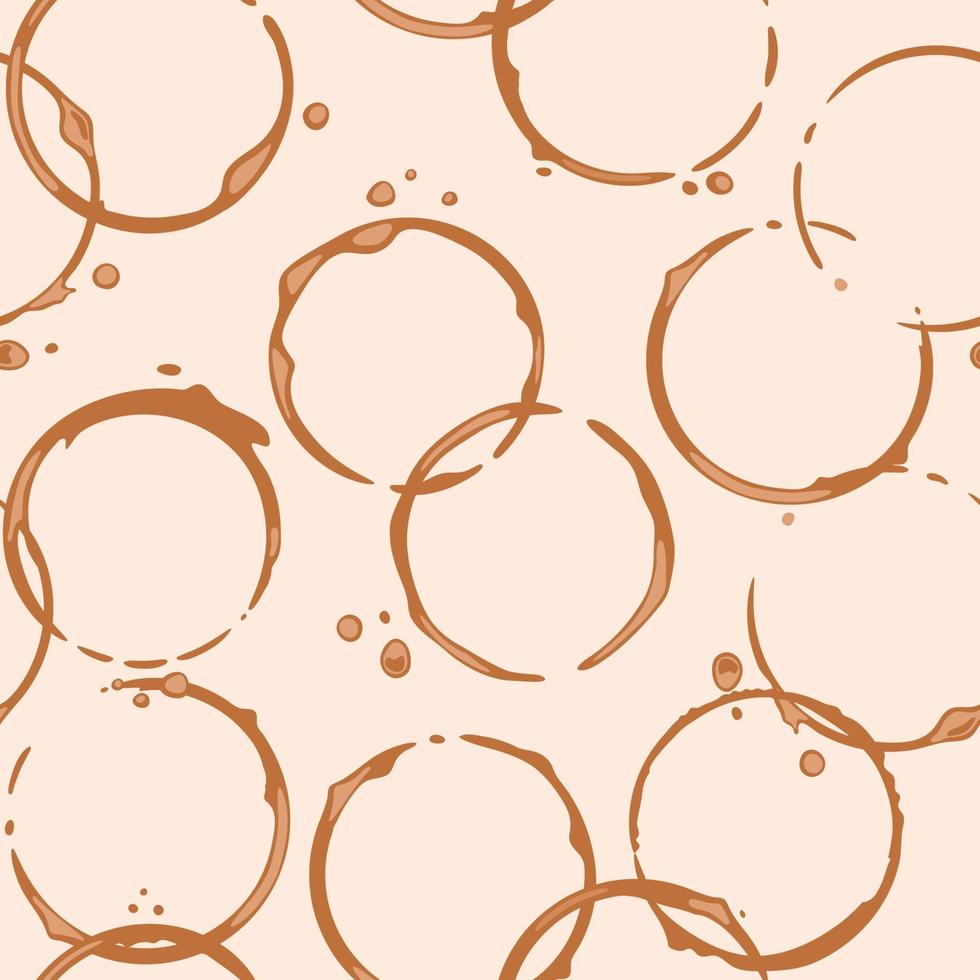 Seamless pattern with coffee mug stains on tablecloth. Vector illustration