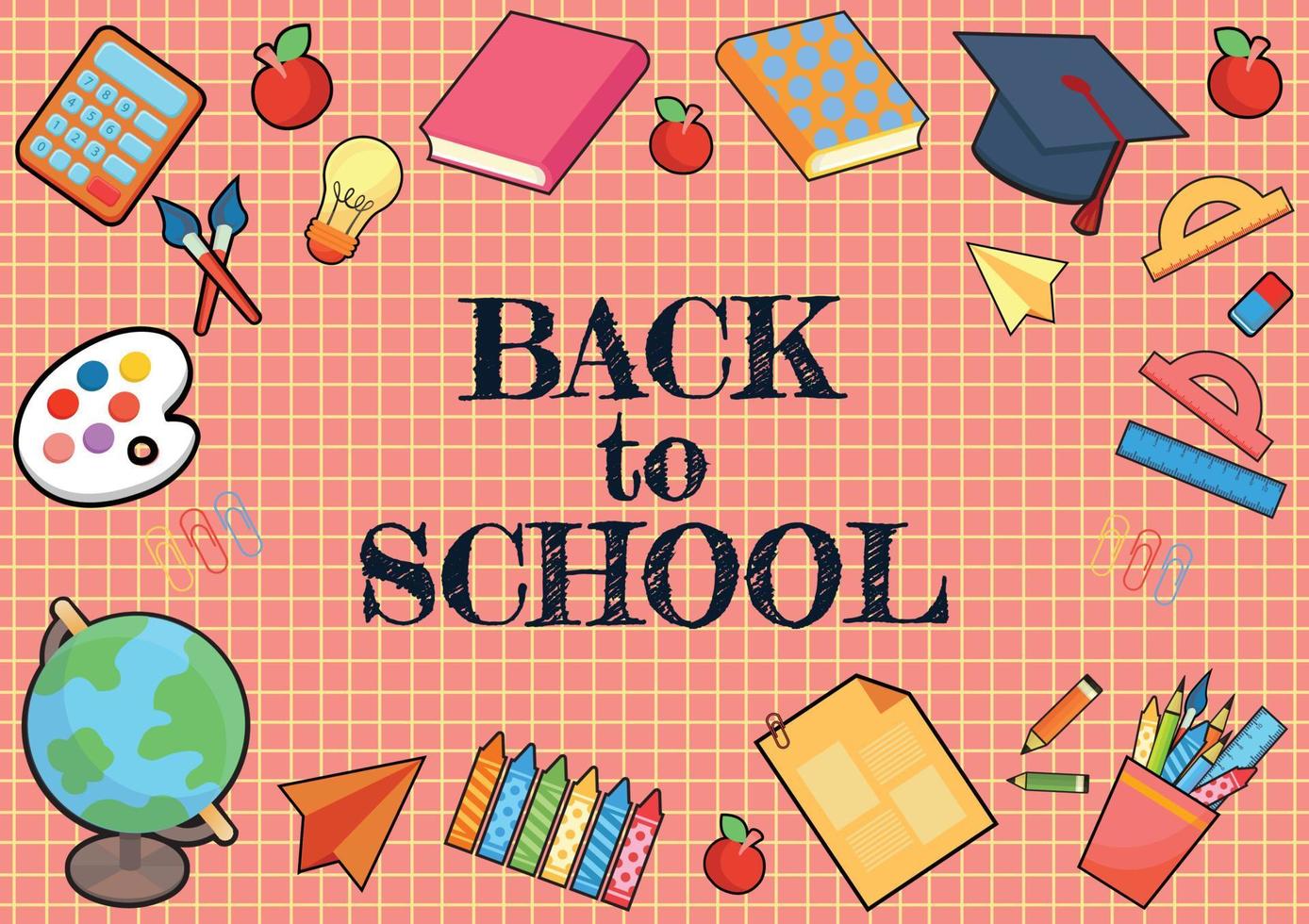 back to school for website banner pink design vector