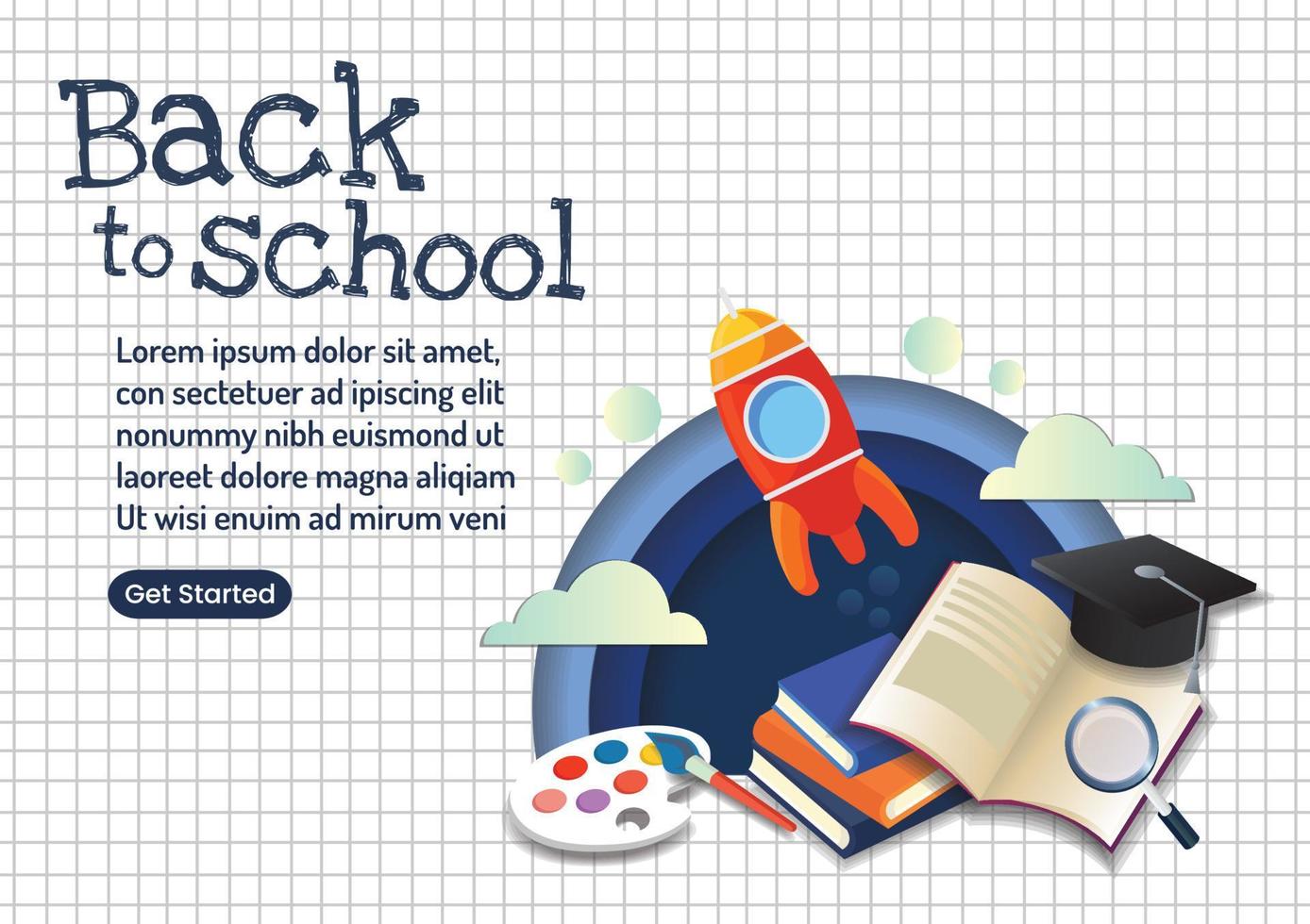 lindo regreso a la escuela para el diseño del banner del sitio web vector