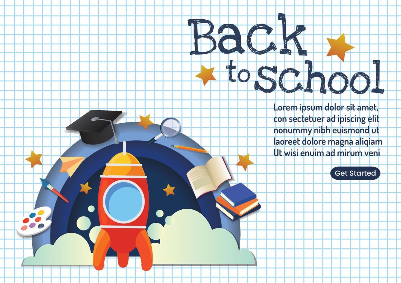 back to school for website banner cute art design vector