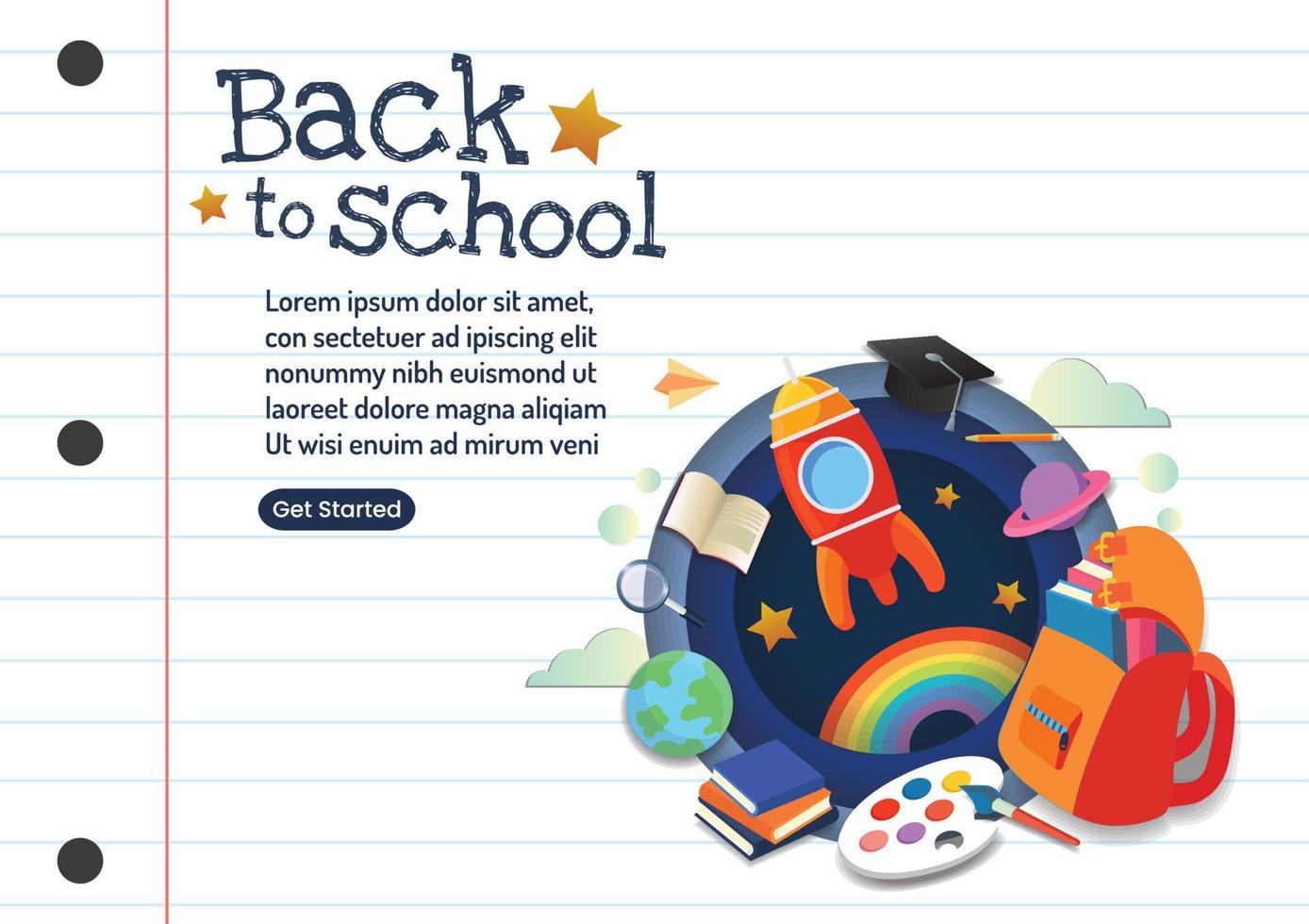 back to school for website banner cute design vector