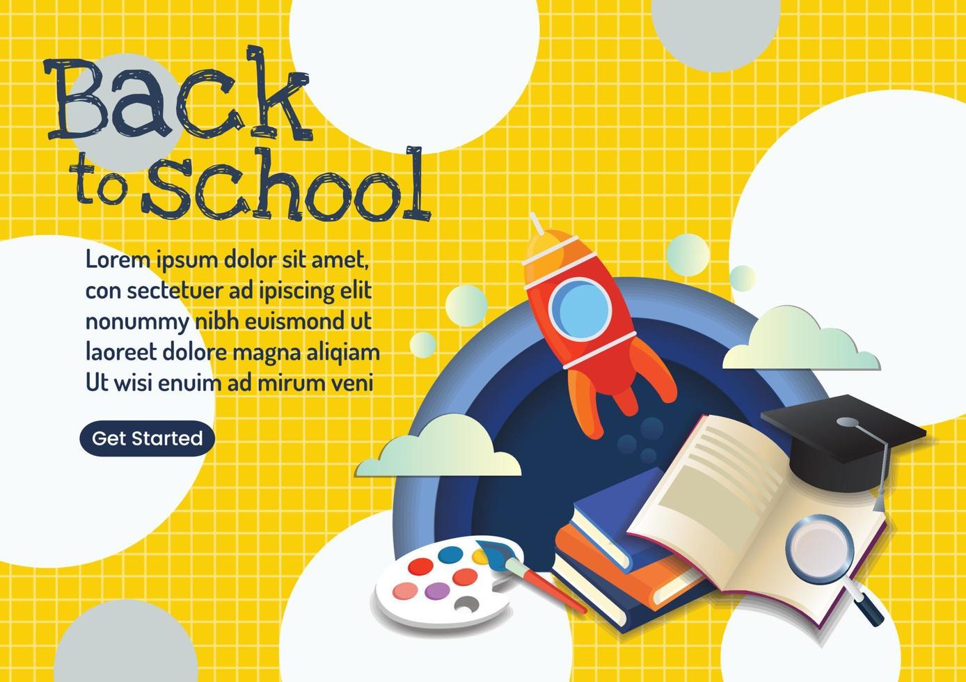 back to school for website banner vector design