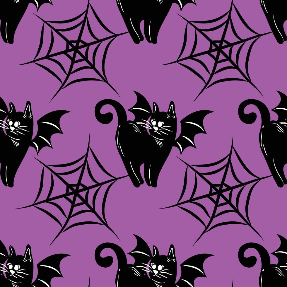 halloween cute item seamless vector design purple background