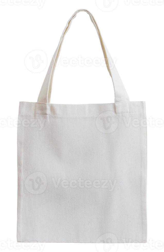 white fabric bag isolated on white with clipping path photo