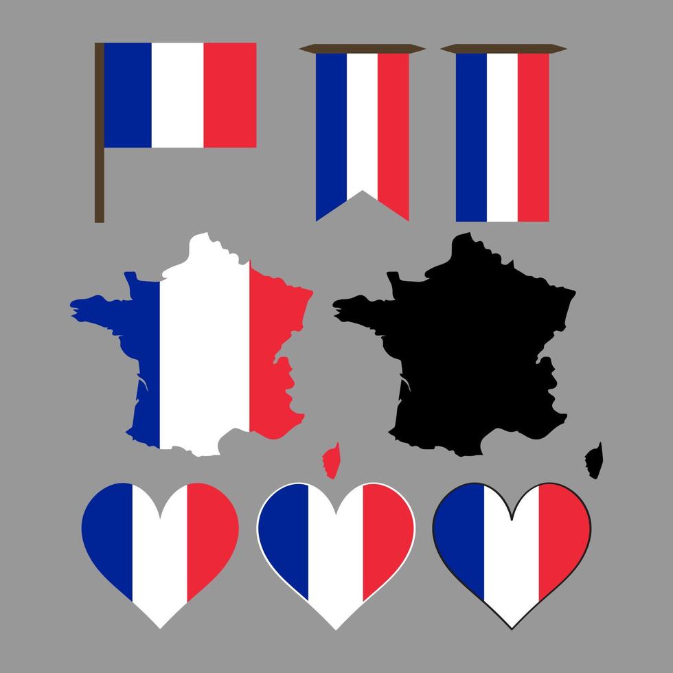 France. France map and flag. Vector illustration.