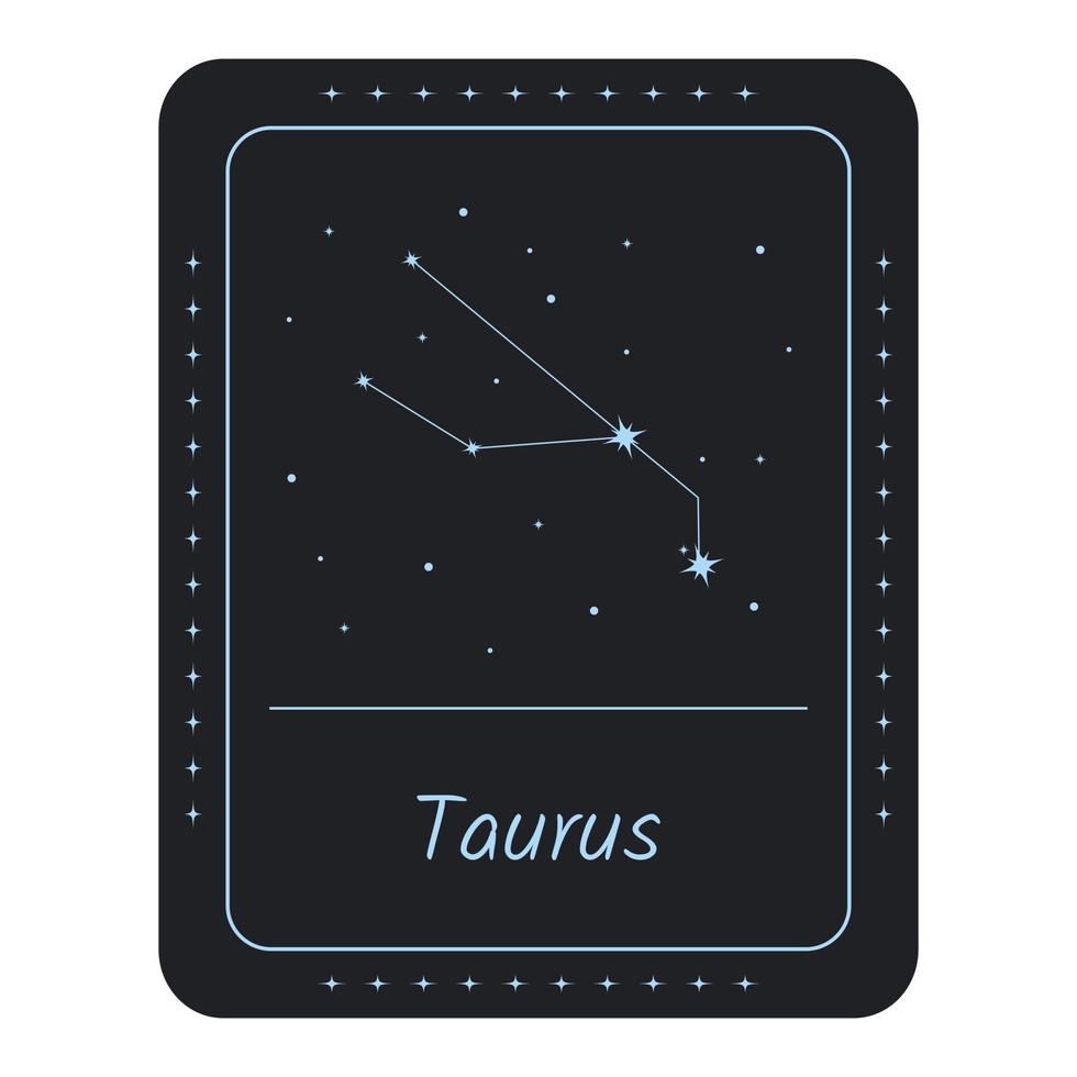 Star constellation of the zodiac Taurus. Vector illustration.