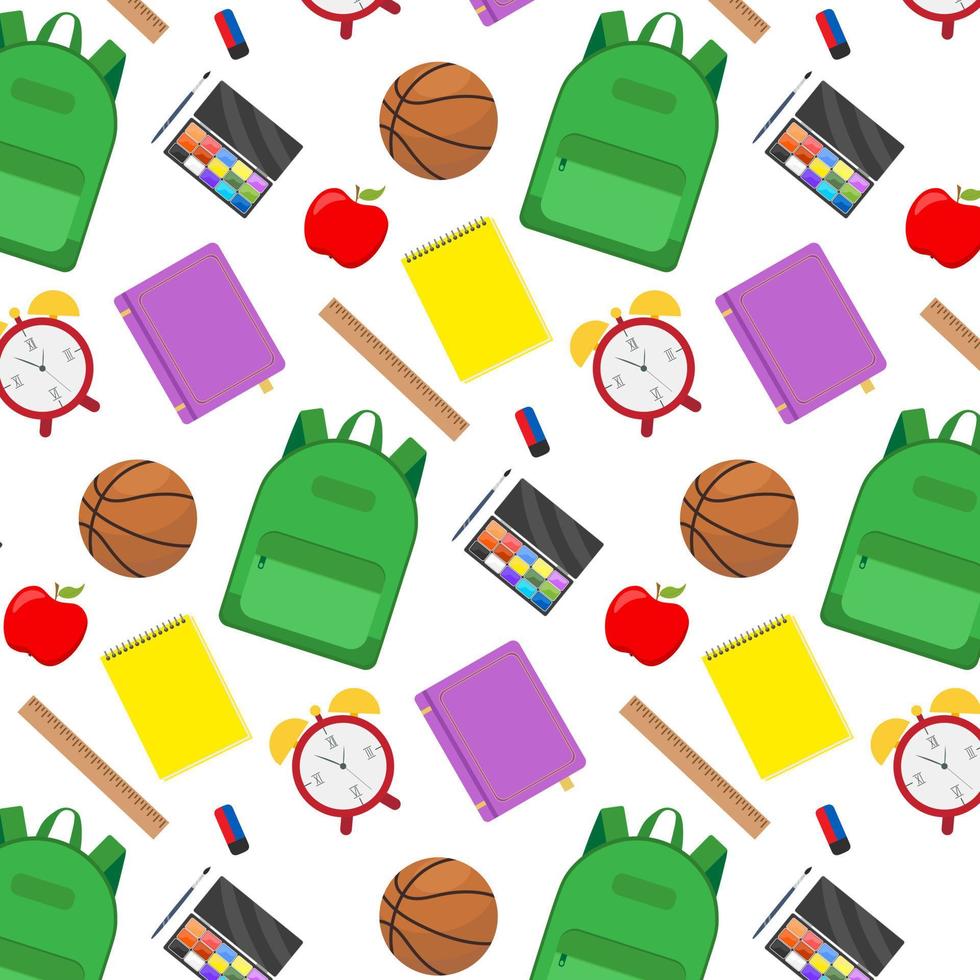 School background. Back to school seamless pattern. Vector illustration.