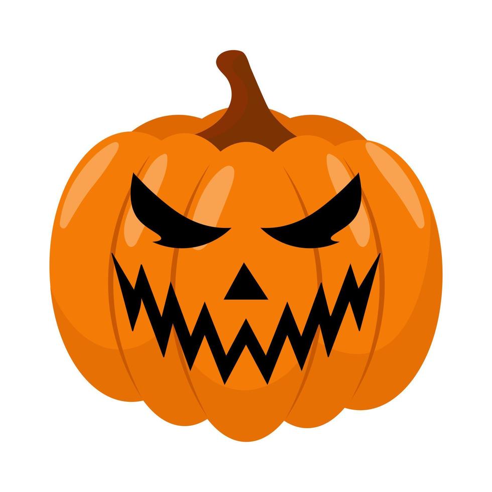 Halloween pumpkin in flat style for poster, banner, greeting card. Vector illustration.