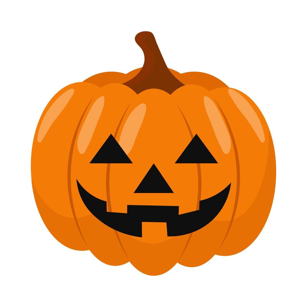 Halloween pumpkin in flat style for poster, banner, greeting card. Vector illustration.