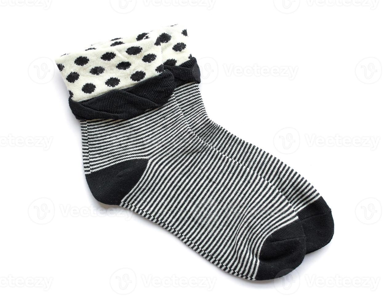 striped socks isolated on white background photo