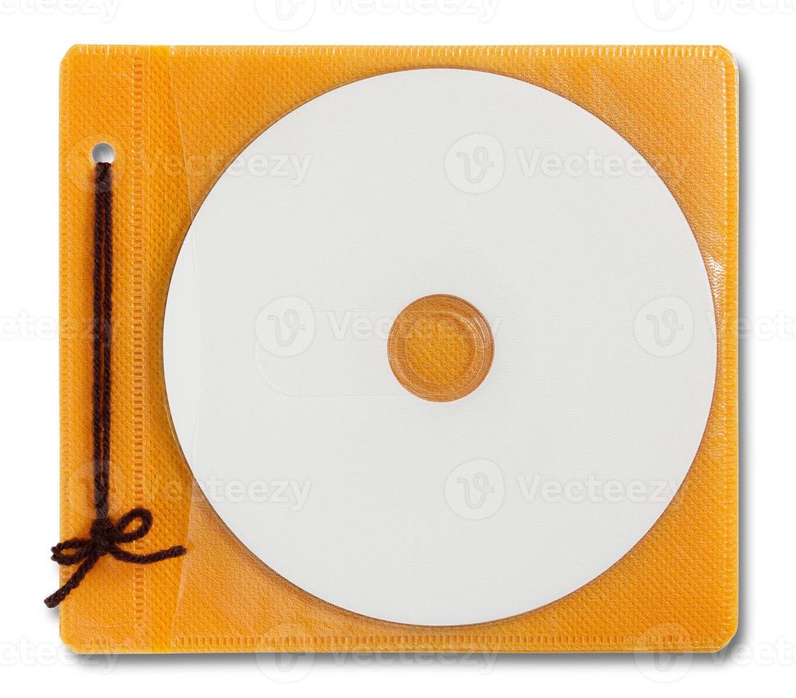 Blank DVD case and disc isolated on white photo