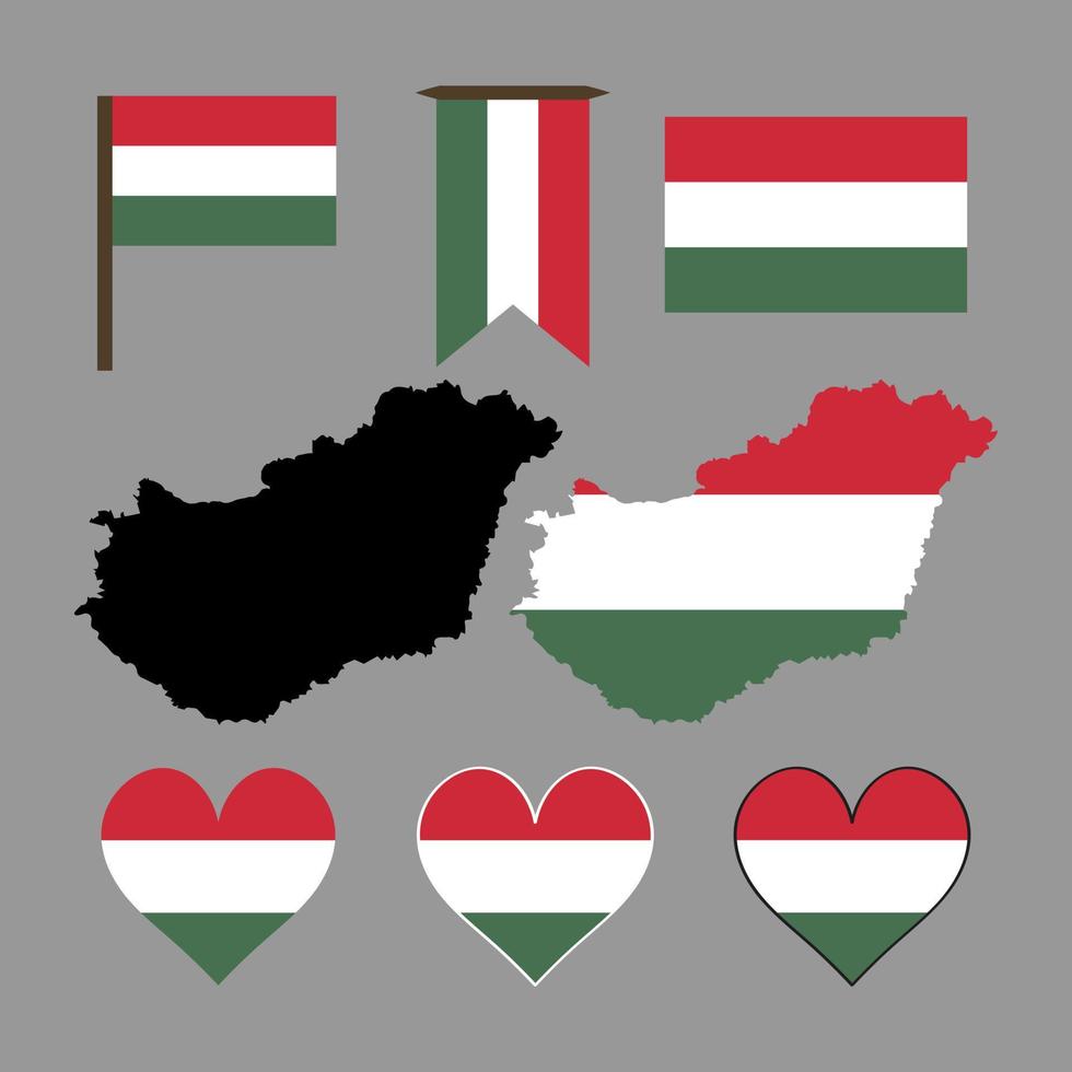 Hungary. Map of Hungary. Vector illustration.