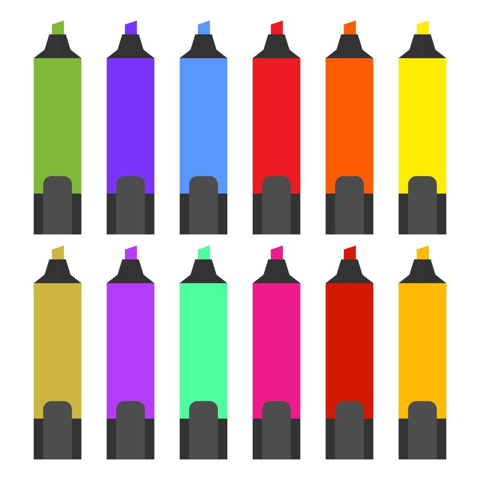 iconos de marcadores de colores. ilustración vectorial vector