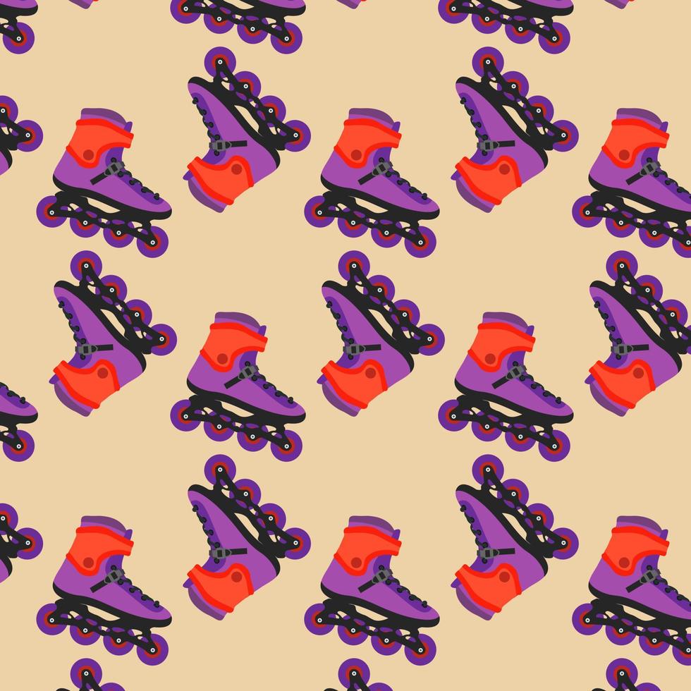 Roller skates seamless pattern. Vector illustration.