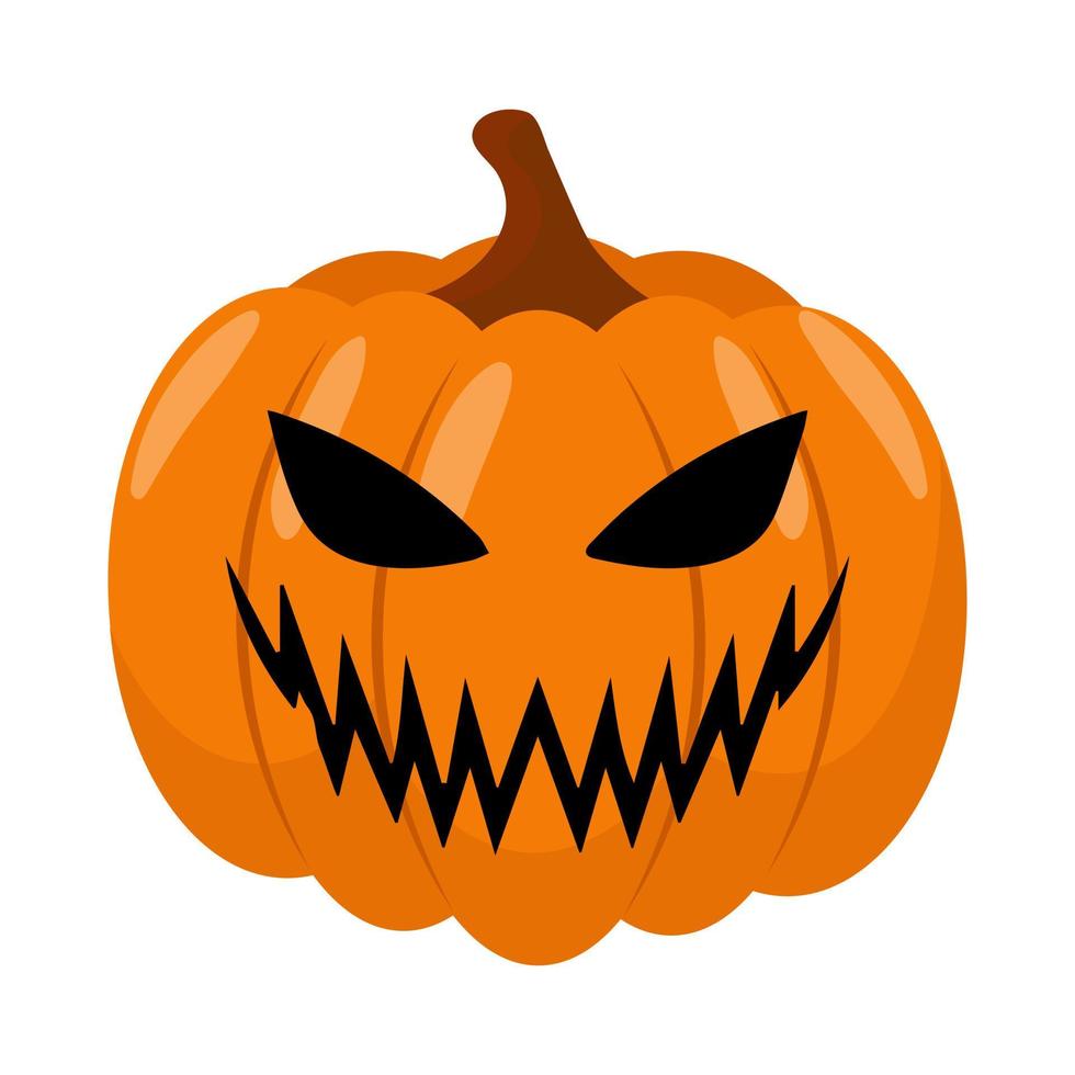 Halloween pumpkin in flat style. Vector illustration.