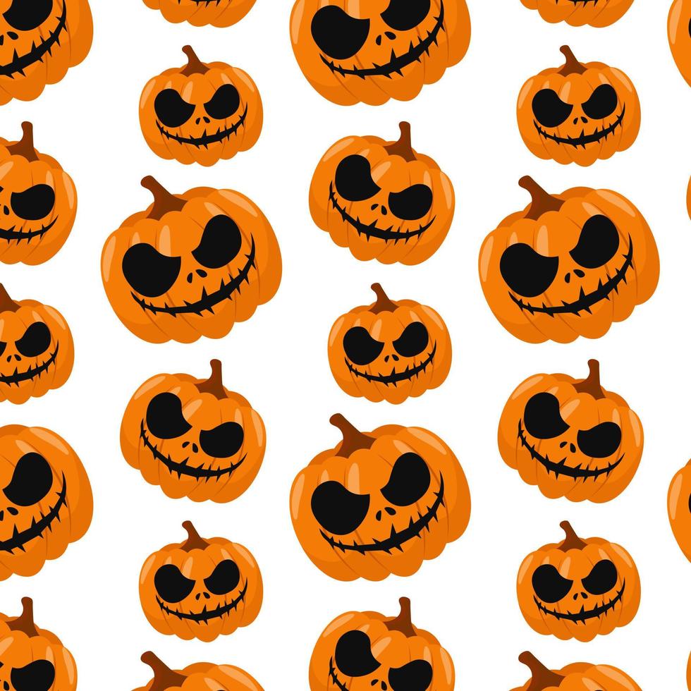 Seamless background of pumpkins for halloween. Vector illustration.