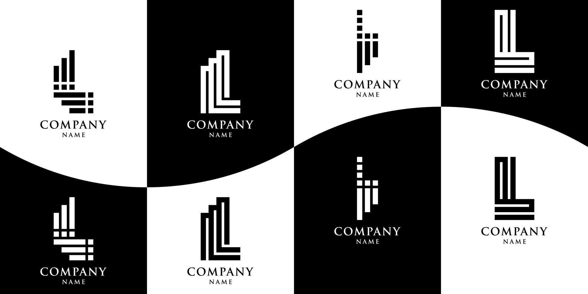 Letter l logotype set vector