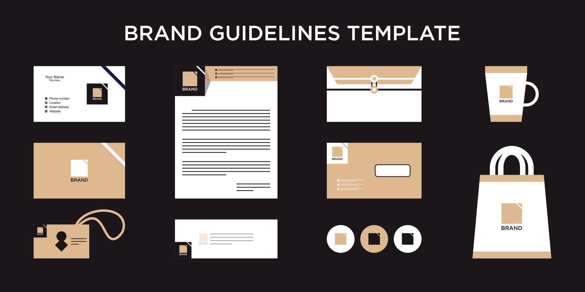 Minimalist luxury brand guide template logo vector