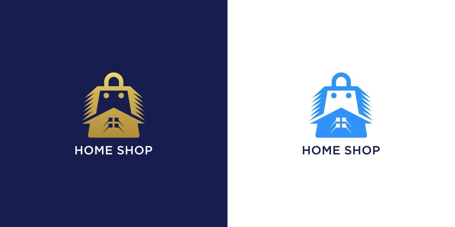 House shop logo with luxury gold color vector