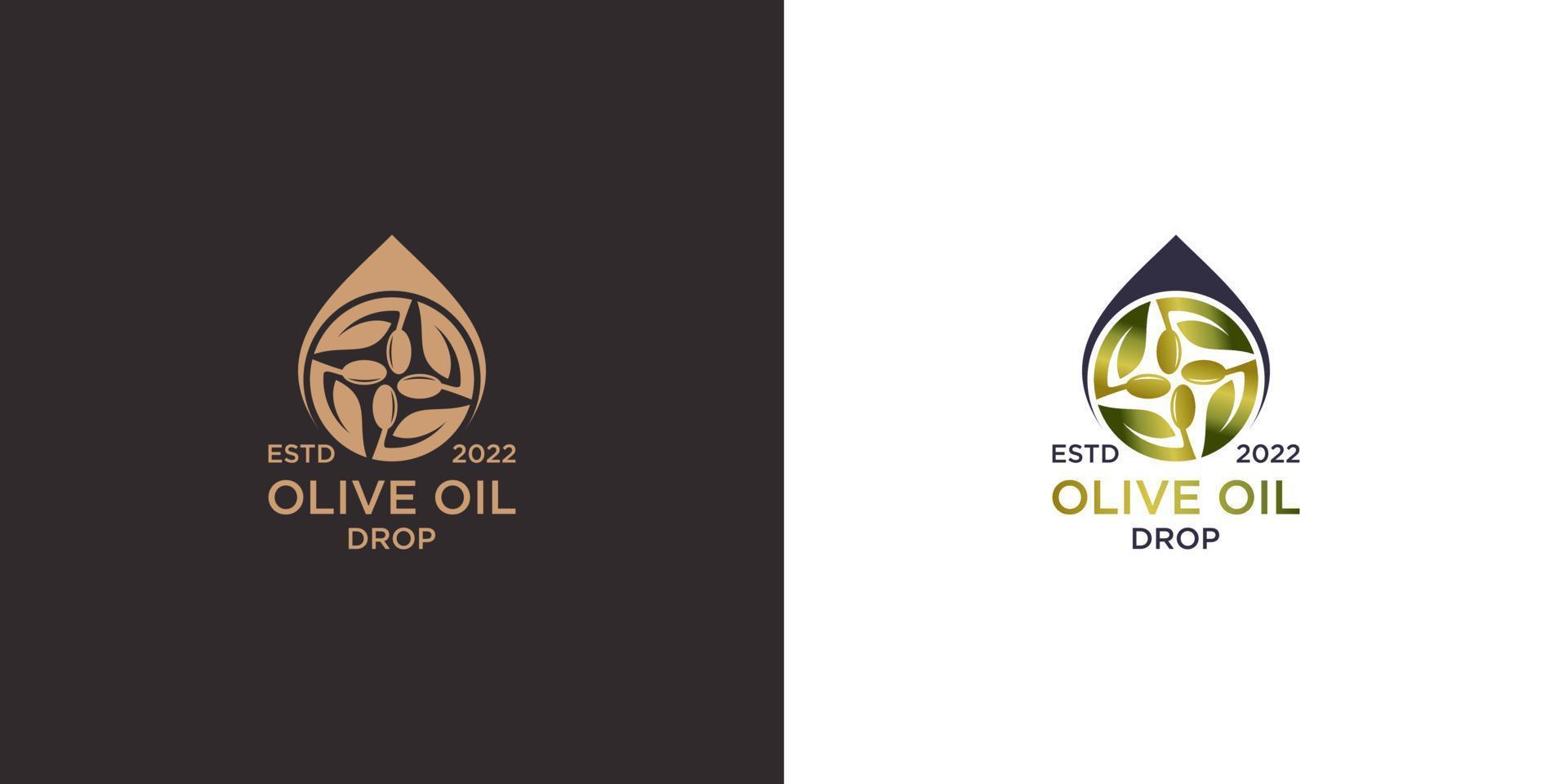 Vintage olive oil logo with concept letter o or circle vector