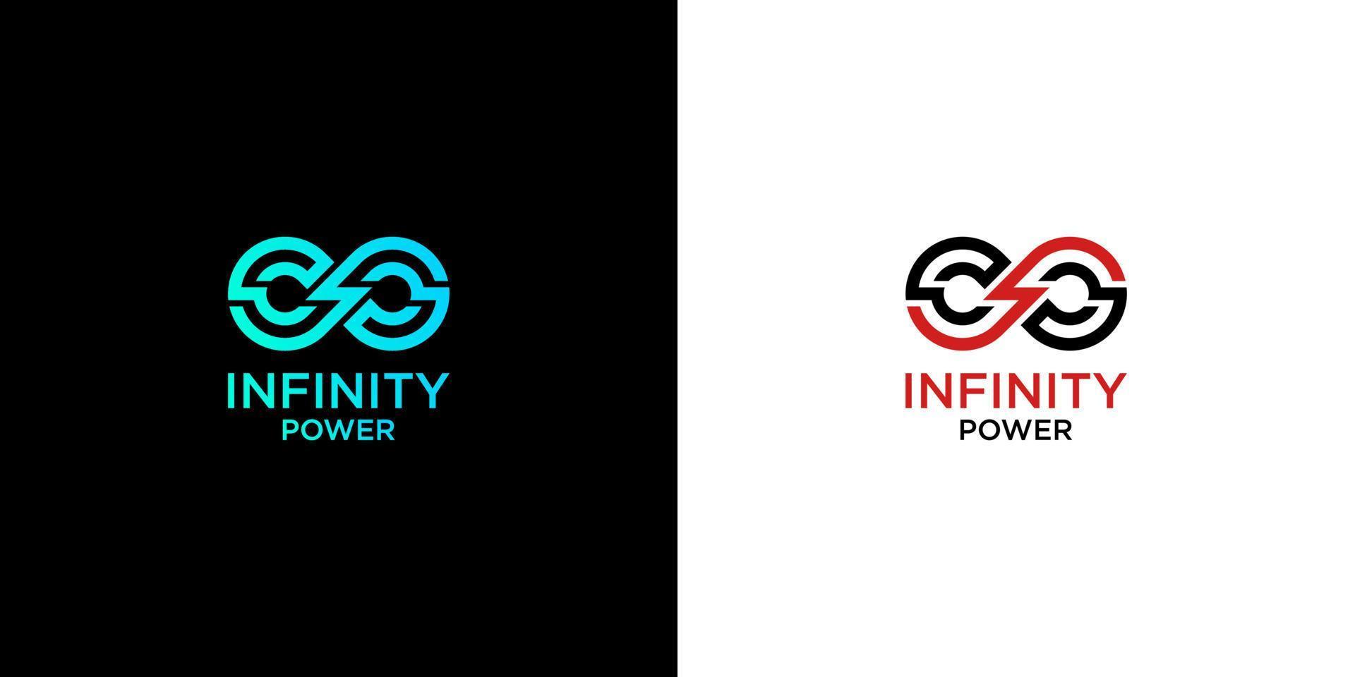 Infinity power logo template vector