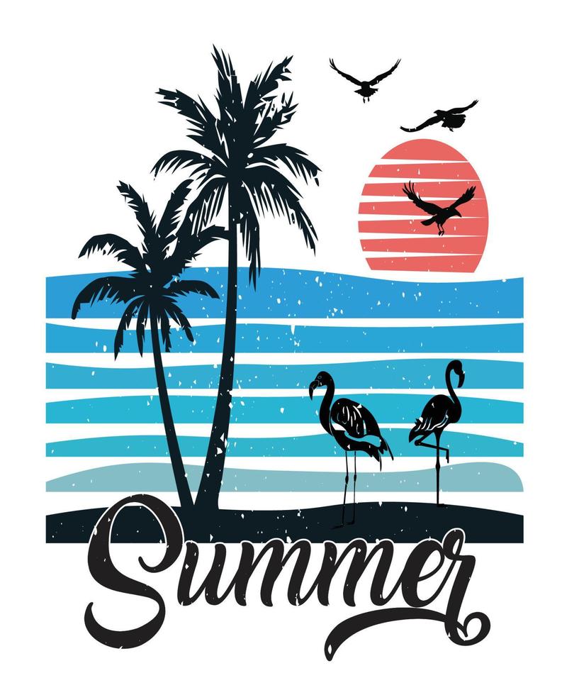 Summer graphic t shirt design vector