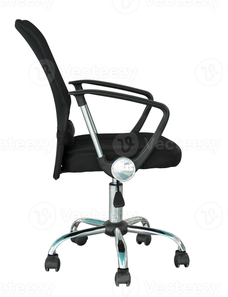 black office chair isolated on white with clipping path photo