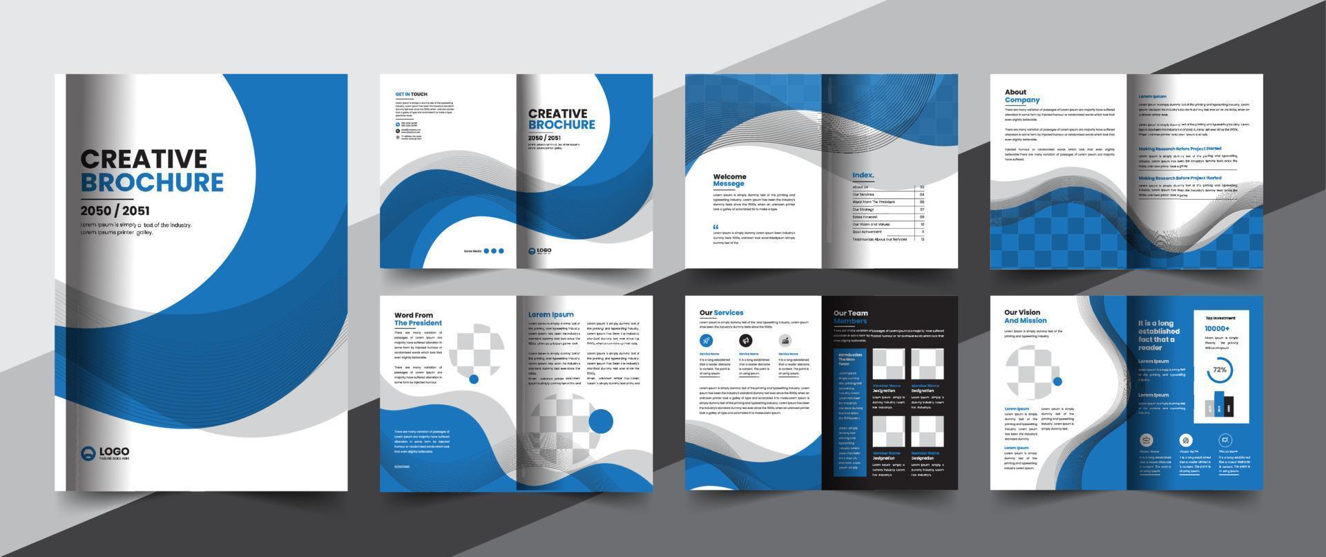 folleto de perfil de empresa corporativa folleto de informe anual diseño de concepto de diseño de propuesta comercial vector