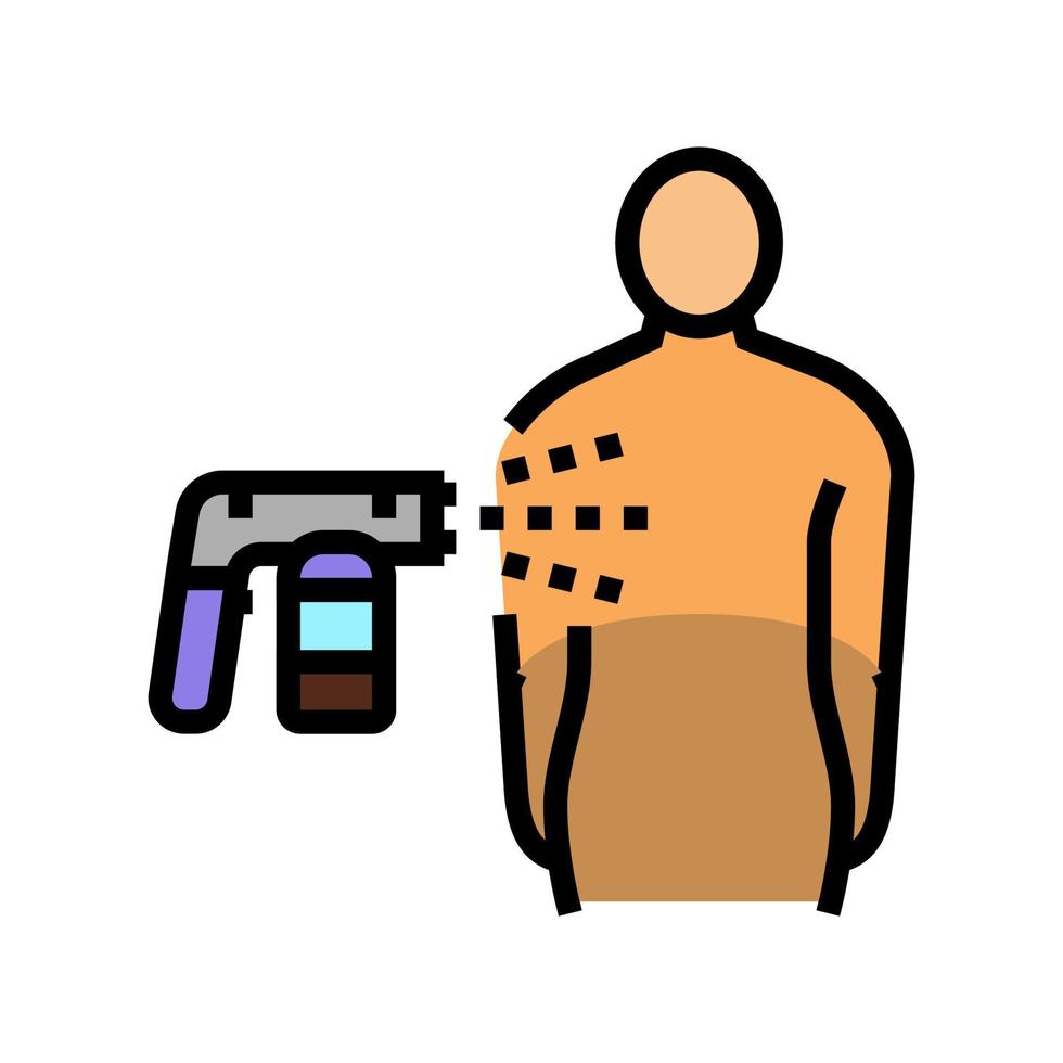 cuerpo bronceado pintura color icono vector ilustración