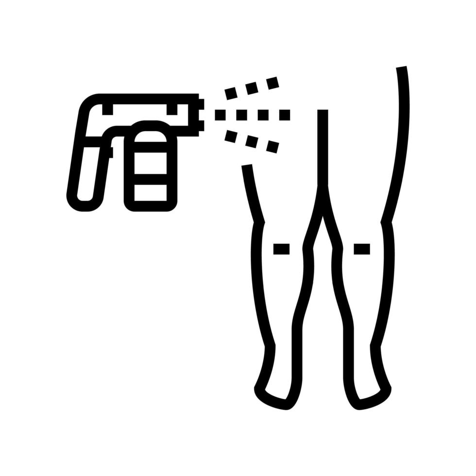 Ilustración de vector de icono de línea de pintura bronceada de pierna