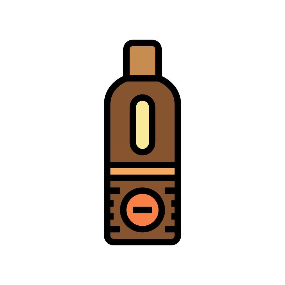 spray de bronceado para la ilustración de vector de icono de color de botella de cuerpo