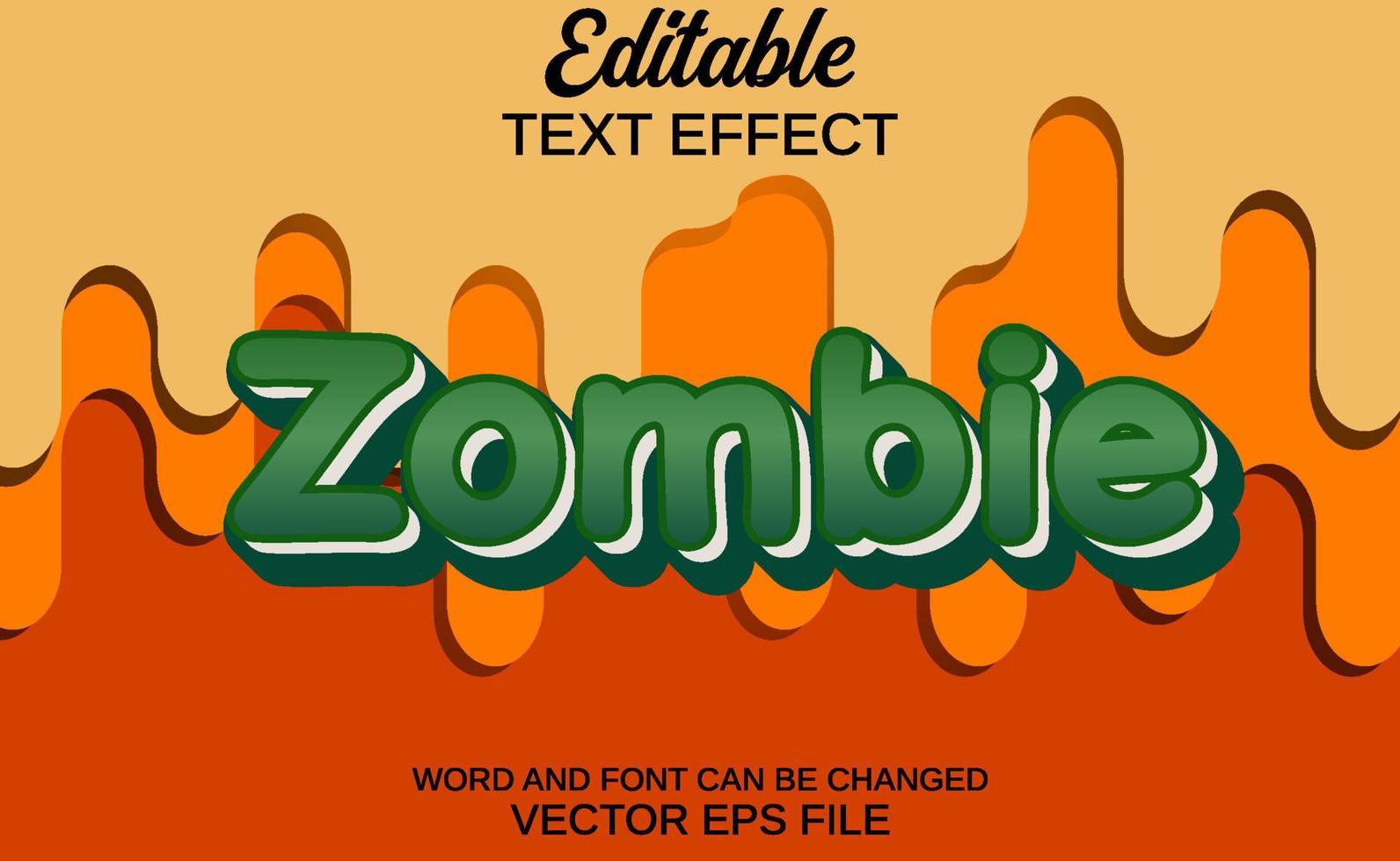 zombie de efecto de texto editable vector