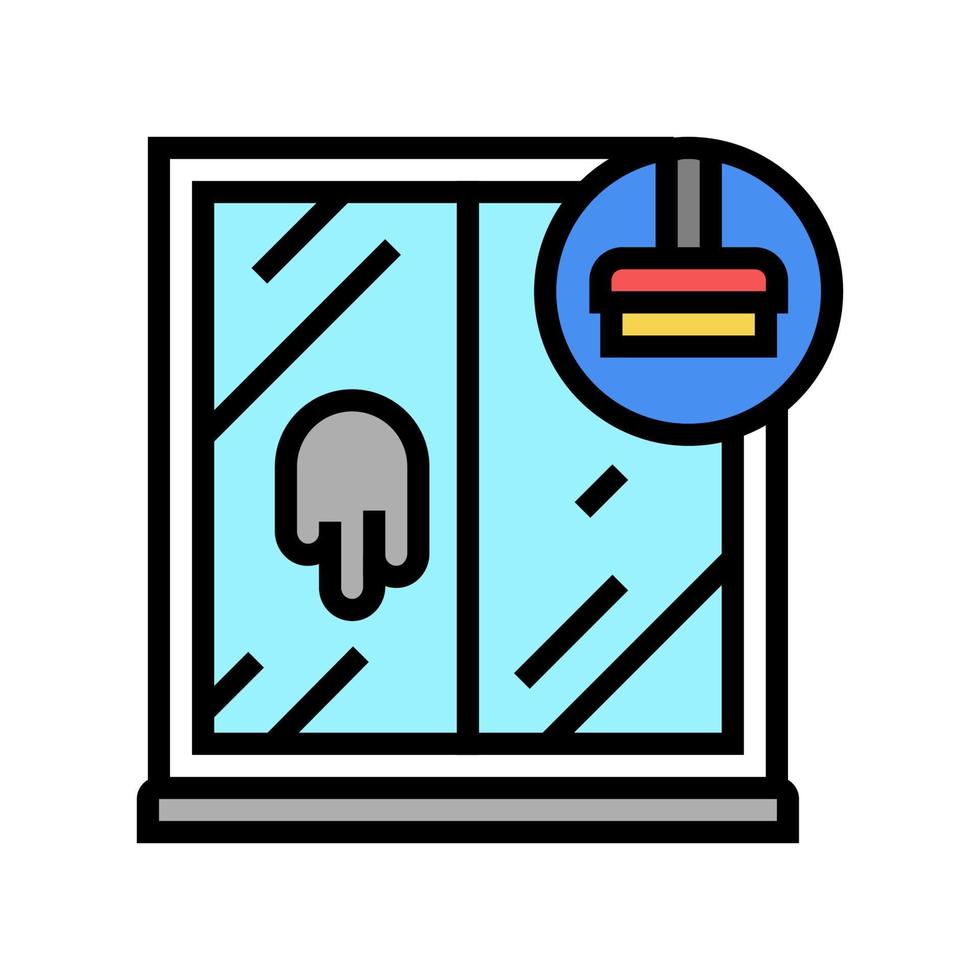 ilustración de vector de icono de color de limpieza de ventanas