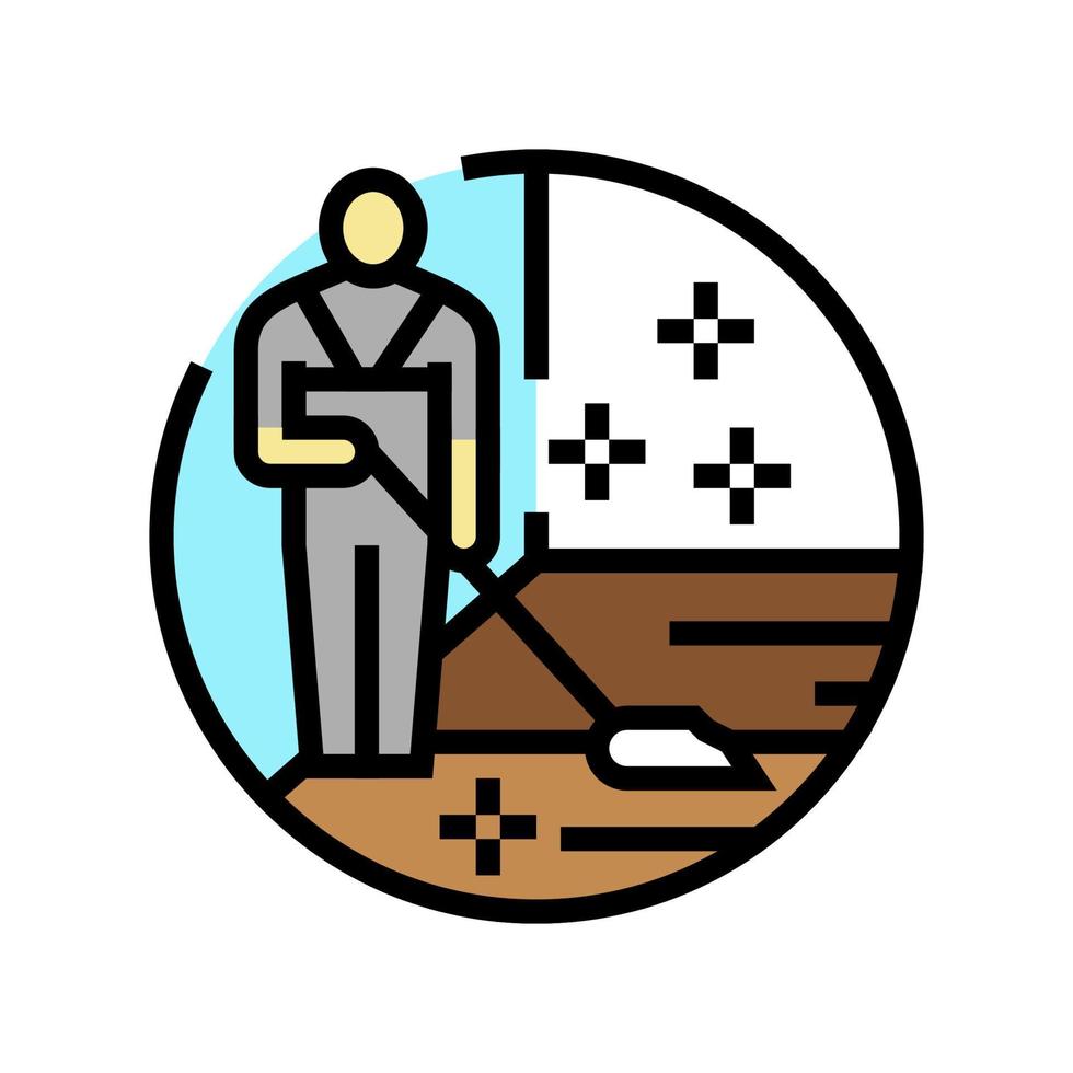 cleaning hardwood floor color icon vector illustration