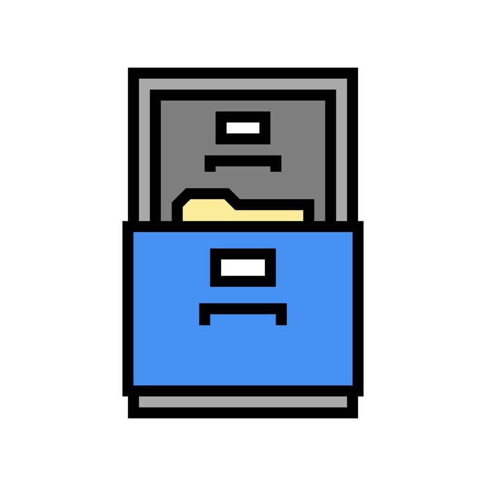 filing cabinet color icon vector illustration