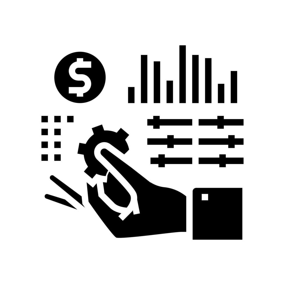 regulación finanzas glifo icono vector ilustración