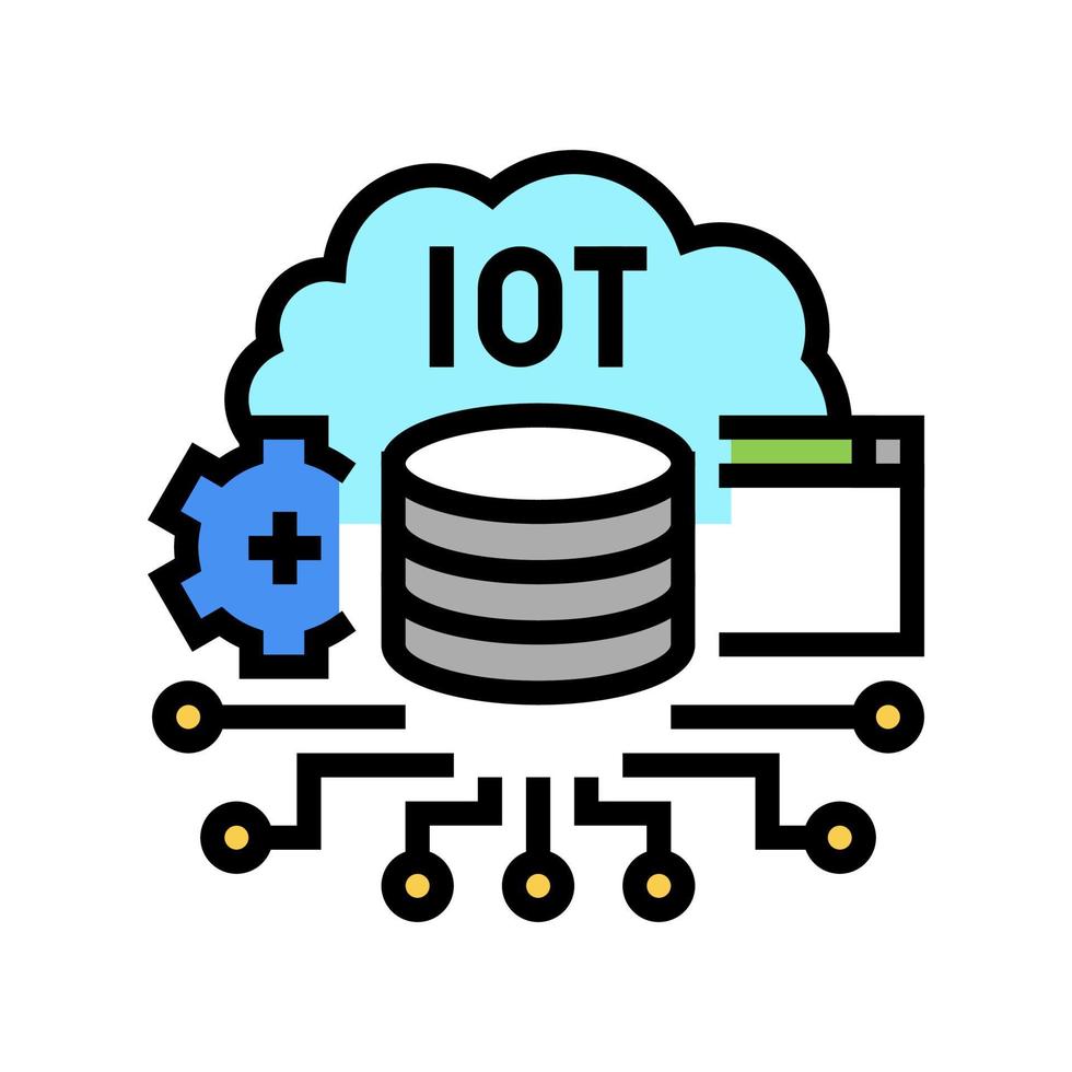 ilustración de vector de icono de color de tecnología electrónica iot